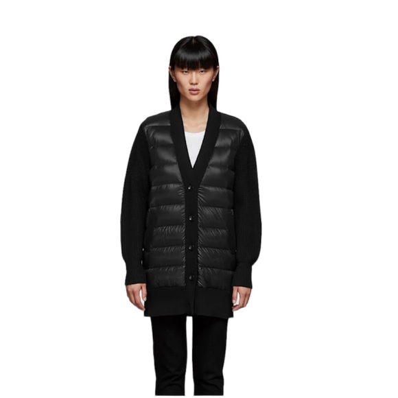 Mackage Sweaters - Mackage Navy Padded Bodice Merino Wool V Neck Cardigan Size Medium